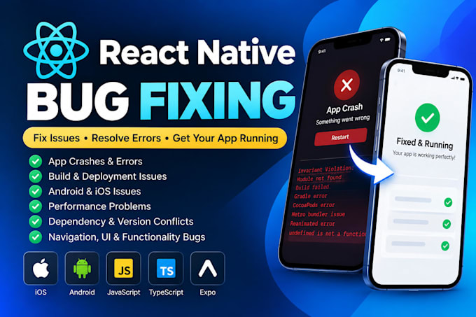 fix bugs and issues in your react native app