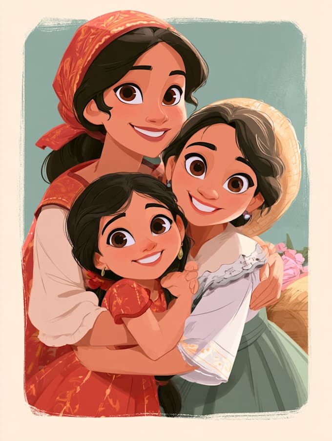draw cartoon portrait in cartoon illustration