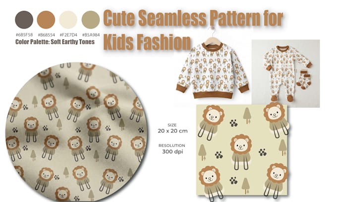 create cute seamless pattern designs for kids fashion