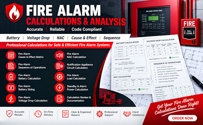 do fire alarm battery, voltage drop, nac, cause effect