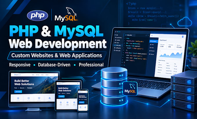 build a custom PHP mysql website or web application