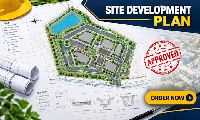civil site plan, site plan design, city permit, erosion control, utility plan