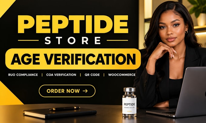 setup peptide store ruo compliance age gate coa verification qr code woocommerce