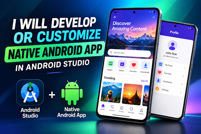 develop or customize a native android app in android studio