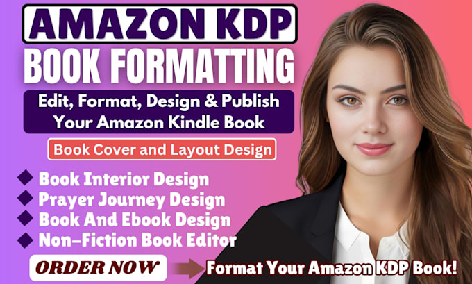 do amazon KDP interior formatting and book cover design for prayer journals