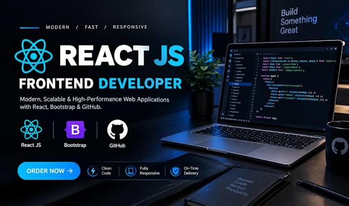 do website development as front end by using react js