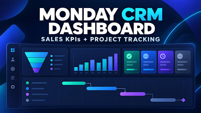 build a monday CRM dashboard with sales KPI reporting and project task tracking