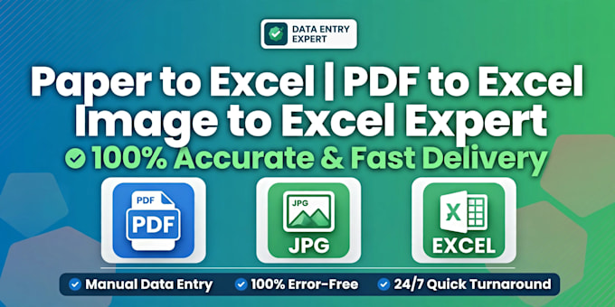 do paper to excel image to excel pdf to excel data entry