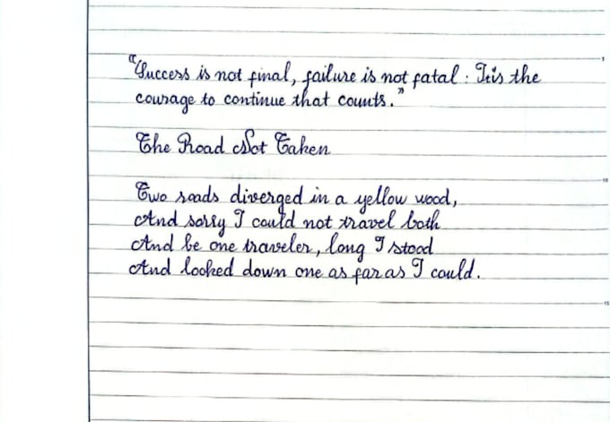 write anything in beautiful, neat, cursive handwriting