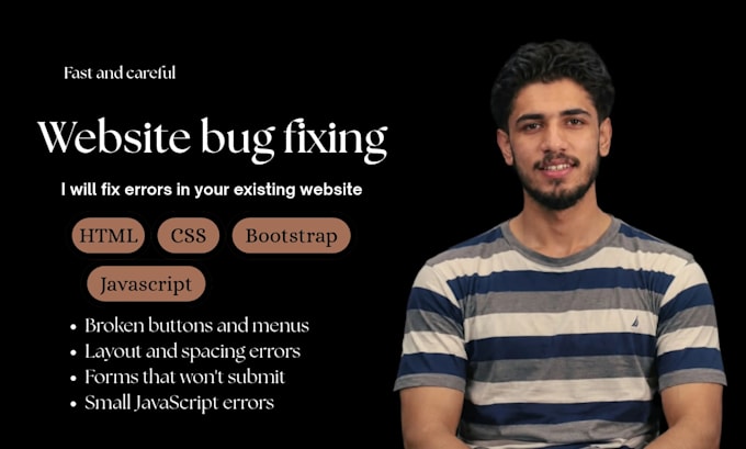 fix HTML, CSS and javascript bugs on your website