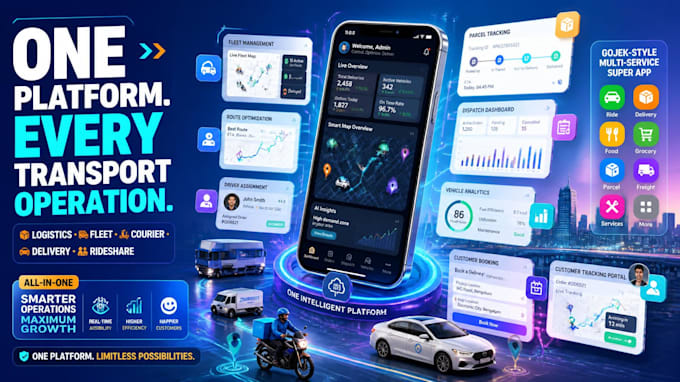 develop logistics, fleet management, courier, transportation and rideshare apps
