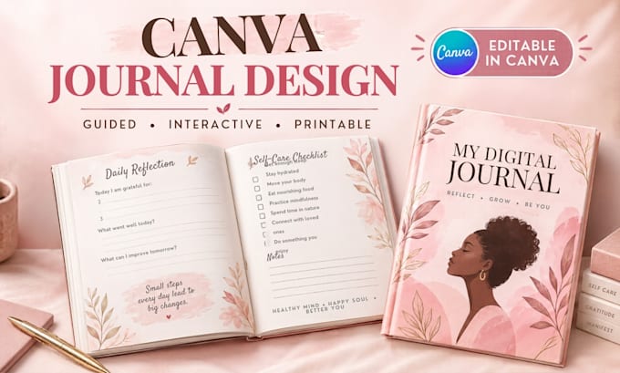 digital journal, planner, calendar, ebook, KDP journal and workbook design