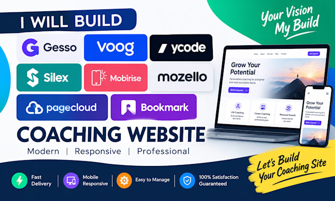 do gesso voog ycode silex mobirise mozello pagecloud bookmark coaching website