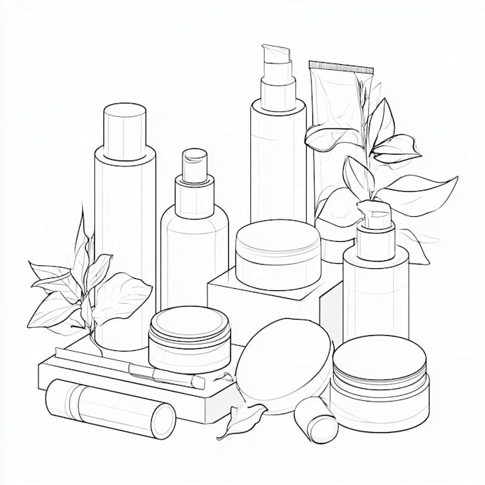 manually create professional product line art illustrations