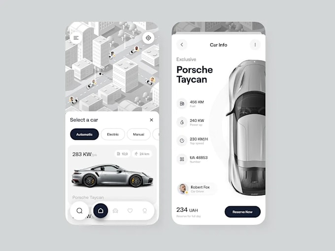 deveop a car rental app, parking management and parking reservation app