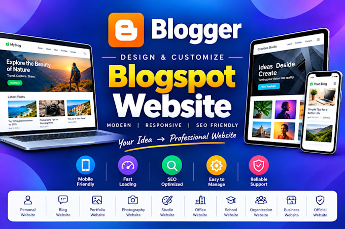 design a modern, responsive google blogger website