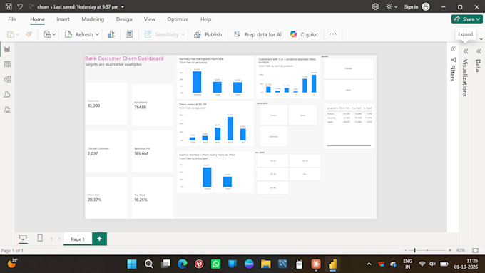 create a power bi dashboard