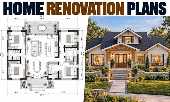 design home renovation plans residential floor plan 3d rendering