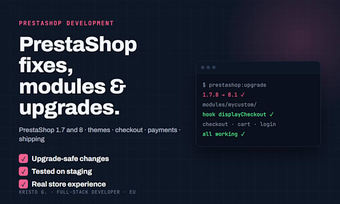fix, customize or upgrade your prestashop store