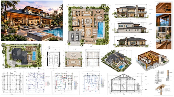 draft 2d floor plan, architectural, construction mep permit drawing, deck patio