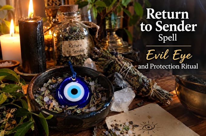 cast a return to sender spell, evil eye and protection ritual