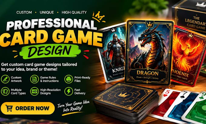 design an original card game with professional artwork