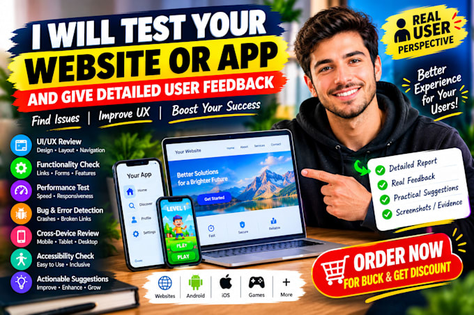 test your website or app and give you detailed user feedback