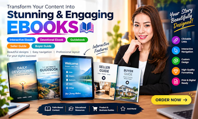 design interactive ebook devotional ebook guidebook seller guide and buyer guide