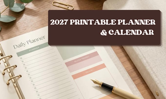 design a custom 2027 printable planner and calendar