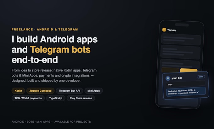 do android apps and telegram bots