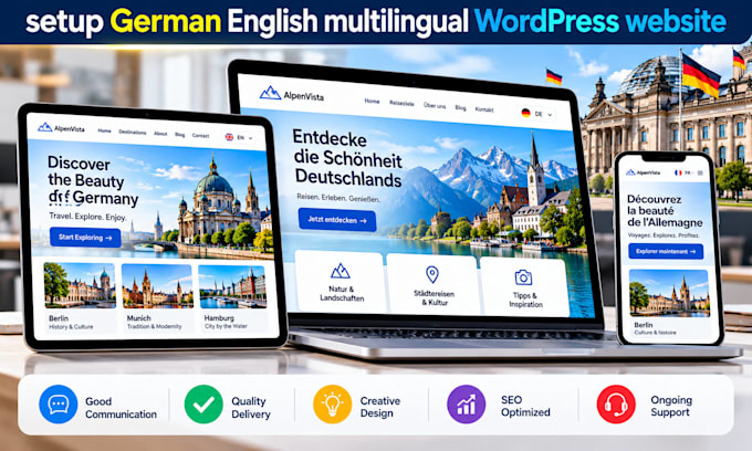 german english multilingual wordpress website with wpml and SEO setup