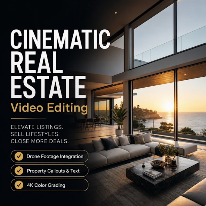 create cinematic real estate video editing for property promos