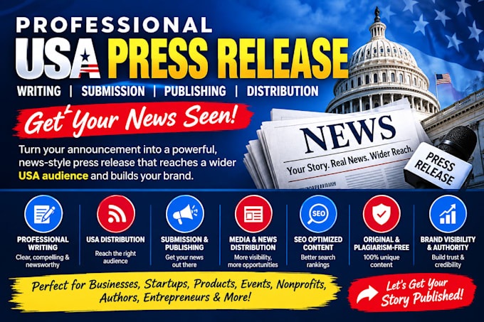 do USA press release distribution, publish press release, submit press release