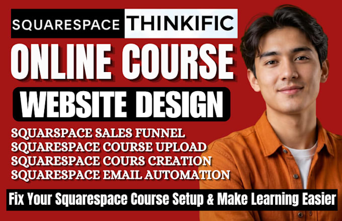 squarespace online course setup course website design, course migration setup