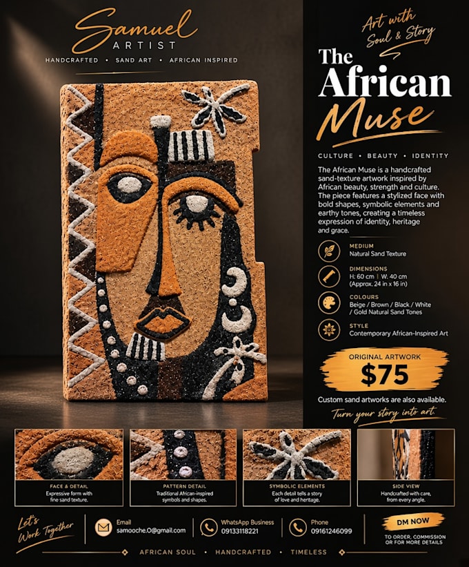 create unique african inspired artwork and illustrations