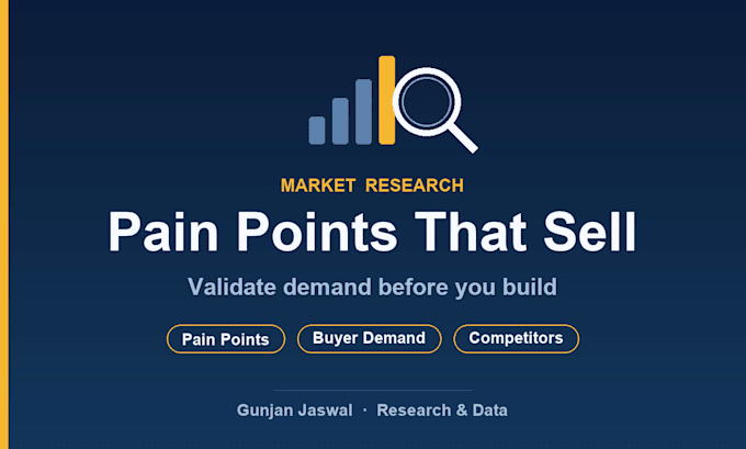 do market research on pain points, demand and competitors