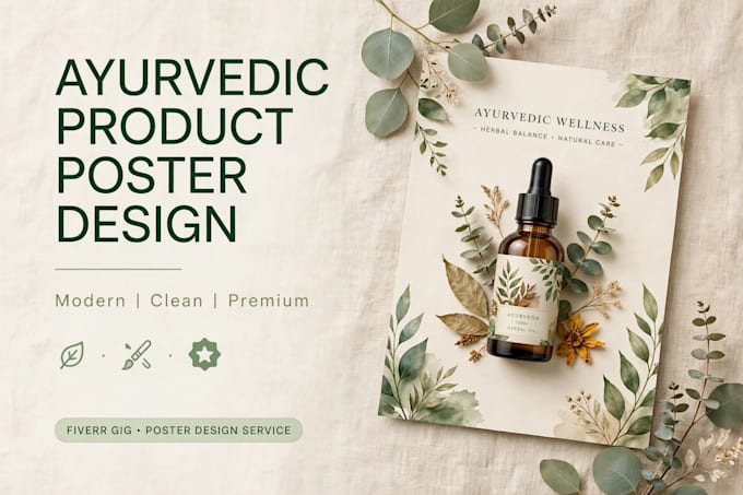 design modern ayurvedic product posters