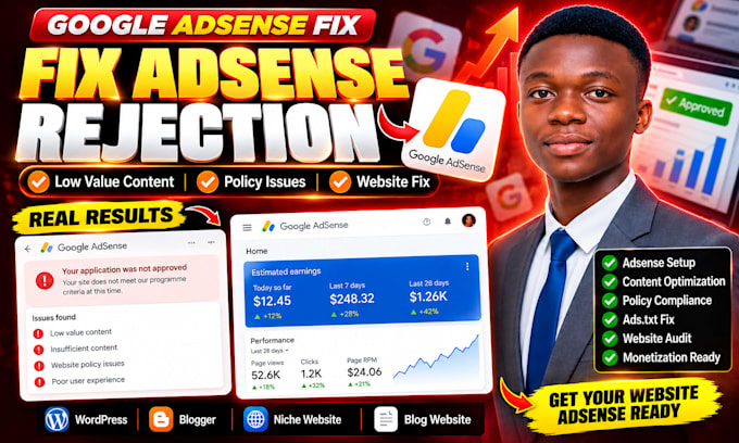 fix google adsense rejection low value content approve website and policy issues