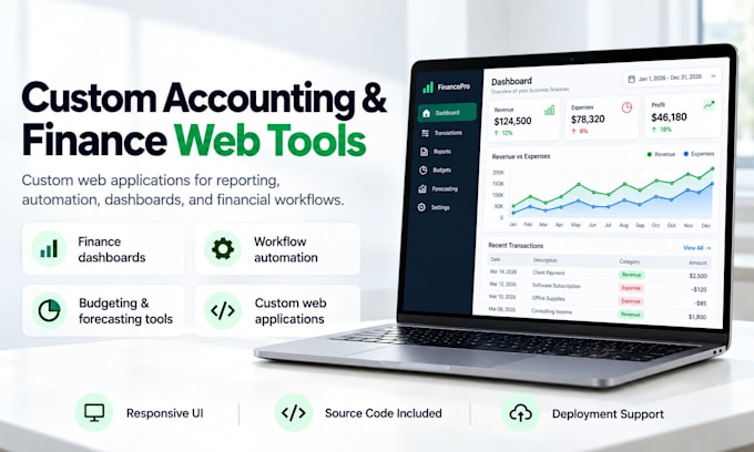 build accounting and finance tracker and web applications