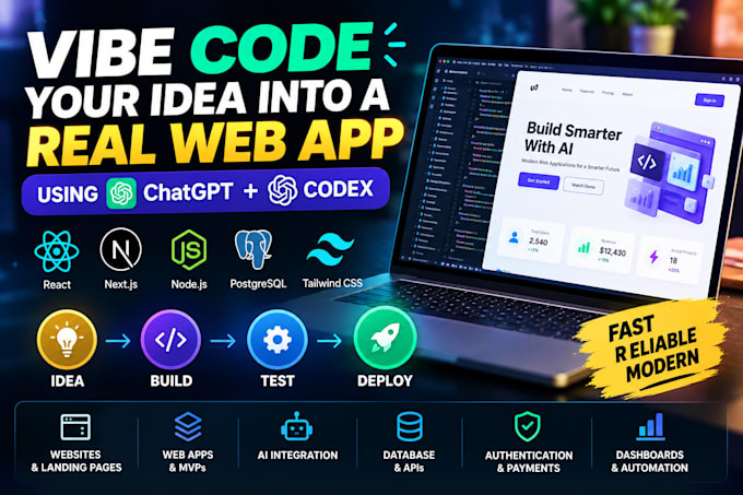 build your web app or mvp using chatgpt and codex ai vibecoding