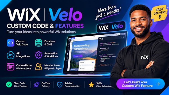 develop custom wix velo code API and database solution