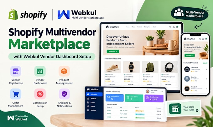 build shopify multivendor marketplace with webkul vendor dashboard setup