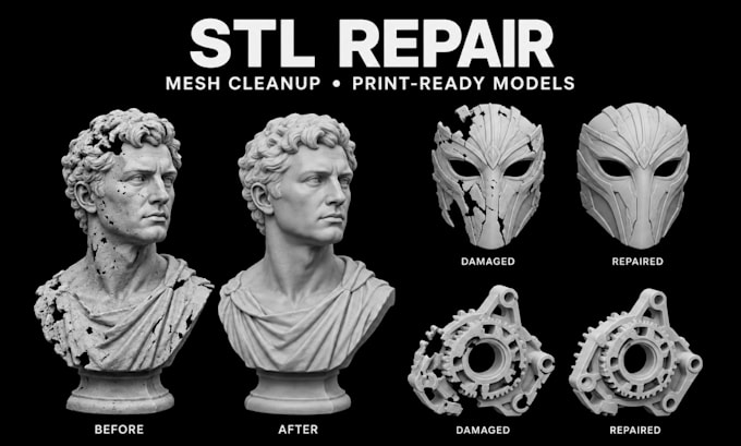 repair stl files, fix mesh, watertight errors, modify stl file for 3d printing