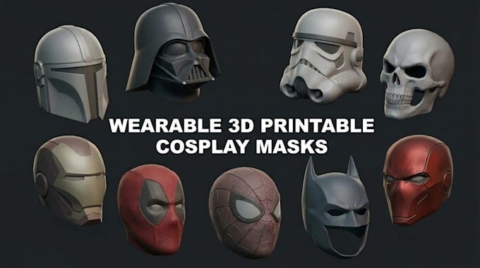 create a custom 3d printable cosplay helmet stl for 3d printing