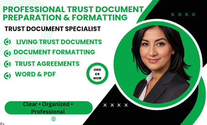 prepare trust documents and agreements for professional review