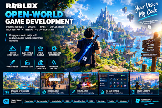 develop your roblox game with lua scripting, combat systems and vfx