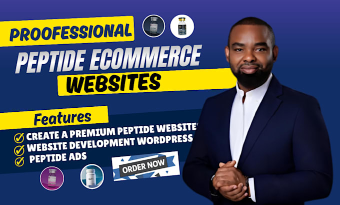 build peptide wordpress website design research peptide ecommerce landing page