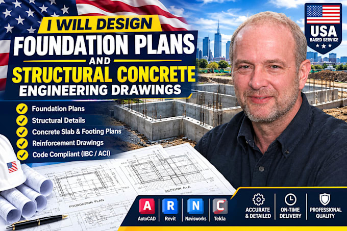 design foundation plans and structural concrete engineering drawings