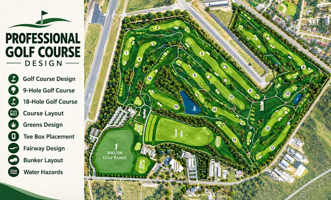 do professional golf course map design in vector format