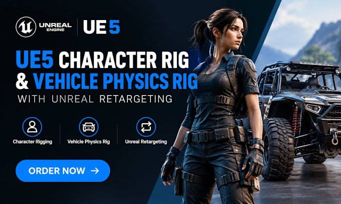 do ue5 character rig and vehicle physics rig with unreal retargeting